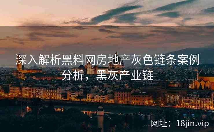 深入解析黑料网房地产灰色链条案例分析，黑灰产业链