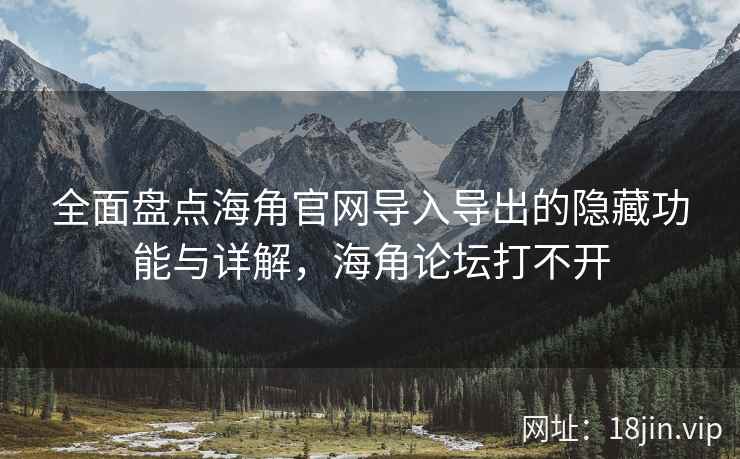 全面盘点海角官网导入导出的隐藏功能与详解，海角论坛打不开
